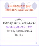 Bài giảng Đại số 10 - Bài 3: Hàm số bậc hai