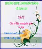 Bài giảng Đại số 10 - Bài 3: Các số đặc trưng của mẫu số liệu