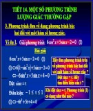 Bài giảng Đại số và Giải tích 11 - Bài 3: Một số phương trình lượng giác thường gặp (Tiết 2)