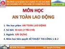 Bài giảng An toàn lao động: Chương 1 Những vấn đề chung về bảo hộ lao động