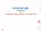 Bài giảng Cơ sở dữ liệu (Databases) - Chương 5: Dạng chuẩn và Chuẩn hóa