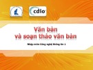 Bài giảng Nhập môn Công nghệ thông tin 1: Văn bản và soạn thảo văn bản
