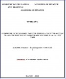 Summary of Economic Doctor thesis: Counteracting transfer pricing in corporate income tax in Viet Nam