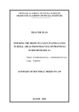 Summary of Doctoral thesis in Law: Ensuring the right to clean-water access in rural areas from practice of provinces in Red river delta