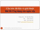 Bài giảng Cấu trúc dữ liệu và giải thuật – Bài 10: Ứng dụng của ngăn xếp