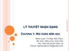 Bài giảng Lý thuyết nhận dạng – Chương 1: Nội dung môn học