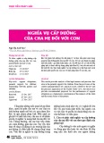 Nghĩa vụ cấp dưỡng của cha mẹ đối với con