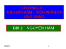 Bài giảng Giải tích 12 - Bài 1: Nguyên hàm