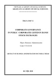 Abstract of Business administration Doctorial thesis: Corporate governance in public corporates listed in Hanoi stock exchanges