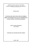 Summary of Economic Doctor’s thesis: Investigating the attraction of foreign direct investment into Quang Ninh province in the context of new development