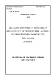 Summary of doctoral thesis in Economics: Organizing responsibility accounting in affiliated units of the Saigon beer - Alcohol - Beverage joint stock corporation