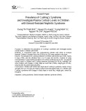 Tỷ lệ hội chứng Cushing và khảo sát nồng độ Cortisol máu trên bệnh nhân hội chứng thận hư kháng Corticosteroid