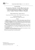 Đánh giá chất lượng máu toàn phần và một số chế phẩm máu được điều chế bằng phương pháp Buffy coat tại Bệnh viện Nhi Trung ương