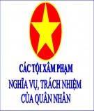 Bài giảng Các tội xâm phạm nghĩa vụ, trách nhiệm của quân nhân