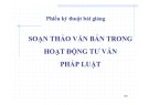 Bài giảng Một số vấn đề về tư vấn pháp luật - Soạn thảo văn bản trong hoạt động tư vấn pháp luật