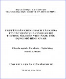 Tóm tắt luận án Tiến sĩ Kinh tế: Truyền dẫn chính sách tài khóa từ các quốc gia có quan hệ thương mại đến Việt Nam - Ứng dụng mô hình GVAR