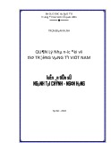 Luận án Tiến sĩ Tài chính Ngân hàng: Quản lý nhà nước đối với thị trường vàng tại Việt Nam