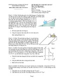 Đề thi học kỳ I năm học 2016-2017 môn Vật lý đại cương 1 (Đề số 1) - ĐH Sư phạm Kỹ thuật