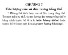 Bài giảng Lý thuyết xác suất thống kê toán - Chương 7: Ước lượng các số đặc trưng tổng thể