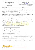 Đề thi học sinh giỏi cấp trường môn Toán lớp 12 lần 1 năm học 2019-2020 – Trường THPT Tiên Du số 1 (Mã đề 132)