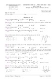 Đề thi học kì 1 môn Toán 12 năm 2019-2020 có đáp án - Sở GDKHCN Bạc Liêu