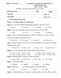 Đề kiểm tra định kỳ giữa học kì 1 môn Toán lớp 4 năm học 2020-2021