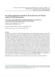 Bất thường của nhiệt độ nước tầng mặt tại vùng biển ven bờ Việt Nam liên quan đến hiện tượng ENSO