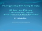 Bài giảng Phương pháp lập trình hướng đối tượng: Kế thừa lớp đối tượng