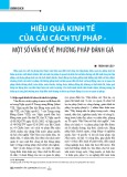 Hiệu quả kinh tế của cải cách tư pháp - Một số vấn đề về phương pháp đánh giá