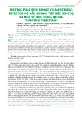 Phương pháp điện di mao quản sử dụng detector độ dẫn không tiếp xúc (CE-C4D) và một số ứng dụng trong phân tích thực phẩm