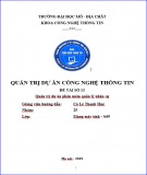 Tiểu luận môn Quản lý dự án công nghệ thông tin: Quản trị dự án phần mềm quản lý nhân sự