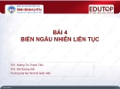 Bài giảng Lý thuyết xác suất và thống kê toán: Bài 4 - ThS. Hoàng Thị Thanh Tâm