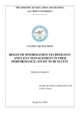 Thesis summary: Roles of information technology and lean management in firm performance - Study in Ho Chi Minh city