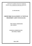 Business administration Doctoral thesis: Credit risk management at Vietnam prosperity joint stock bank