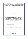 Summary of Doctoral thesis: Human resource development on economic management in the provincial-level administrative agencies in Vietnam