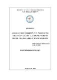 Dissertation summary Business Administration: A research on determinants influencing the acceptance of electronic word of mouth of consumers in Ho Chi Minh city