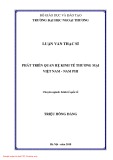 Luận văn Thạc sĩ Kinh tế: Phát triển quan hệ kinh tế thương mại Việt Nam - Nam Phi