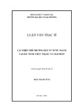 Luận văn Thạc sĩ Kinh tế: Cải thiện môi trường đầu tư nước ngoài tại Bắc Ninh: Thực trạng và giải pháp