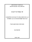 Luận văn Thạc sĩ Quản trị kinh doanh: Ảnh hưởng ngắn hạn của hoạt động mua lại cổ phiếu tại các doanh nghiệp Việt Nam