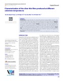 Characterization of the silver thin films produced at different substrate temperatures