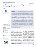 A preliminary study on gas metal arc welding-based additive manufacturing of metal parts