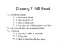 Bài giảng Tin học cơ sở (Basics of Informatics) - Chương 7: MS Excel