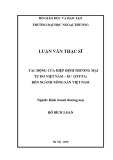 Luận văn Thạc sĩ Kinh doanh thương mại: Tác động của Hiệp định thƣơng mại tự do Việt Nam – EU (EVFTA) đến ngành nông sản Việt Nam