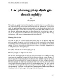 Các phương pháp định giá doanh nghiệp