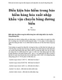 Điều kiện bảo hiểm trong bảo hiểm hàng hóa xuất nhập khẩu vận chuyển bằng đường biển