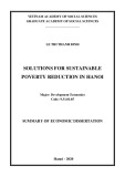 Summary of Economic dissertation: Solutions for sustainable poverty reduction in Hanoi