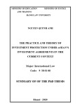 Summary of the Phd thesis international Law: The practice and theory of investment protection under ASEAN’s investment agreements in the current context