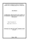 Summary of the Doctoral dissertation in Law: Supervising the use of state capital in enterprises under the Vietnamese law nowadays