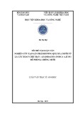 Luận văn Thạc sĩ Sinh học: Nghiên cứu tạo sản phẩm hương que xua muỗi từ lá cây xoan chịu hạn (Azadirachta indica A.Juss) để phòng chống muỗi