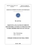 Summary of Biology doctoral thesis: Sequencing and analysis of mitochondrial genome of 6 indigenous pig breeds in some Northern provinces of Vietnam